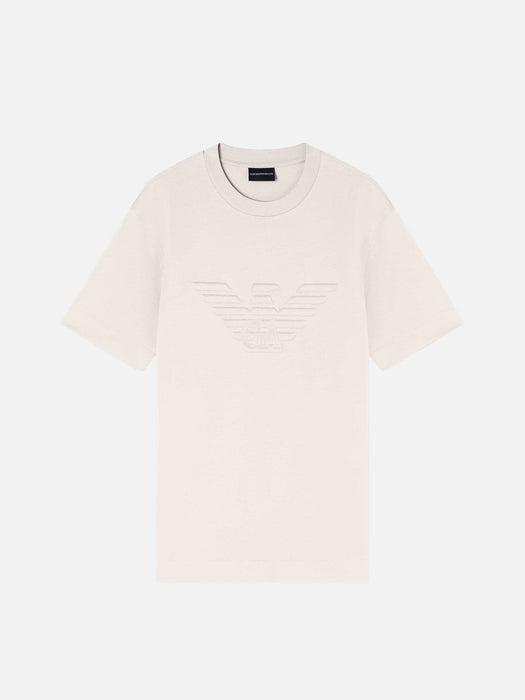 Armani Slim fit T-shirt in heavy jersey with domed eagle