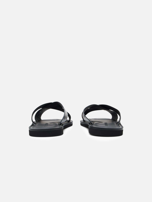 Armani Leather cross-over sandals with logo tape