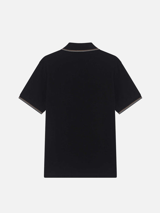 Armani Slim-fit stretch piqué polo shirt with micro eagle