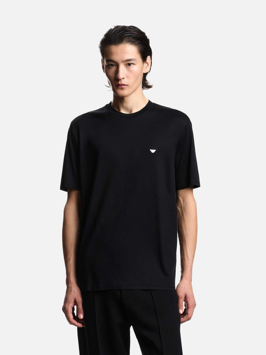 Armani Jersey t-shirt with embroidery in lyocell-blend Essential