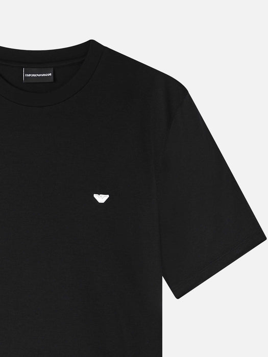 Armani Jersey t-shirt with embroidery in lyocell-blend Essential