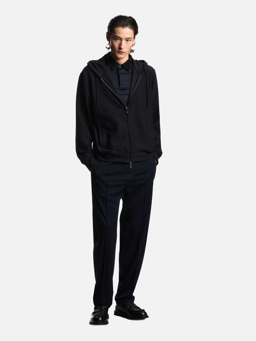 Armani Rounded micro eagle polo shirt in a Lyocell blend jersey