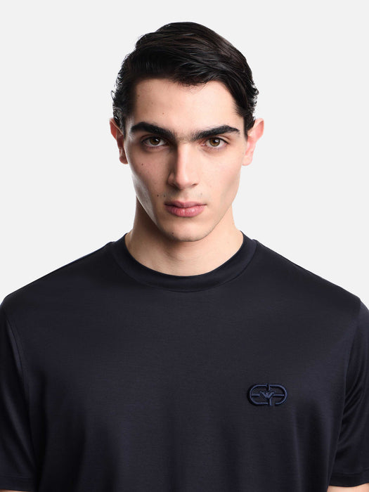 Armani Lyocell blend jersey T-shirt with EA logo embroidery