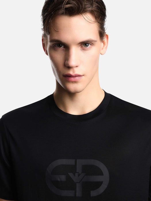 Armani Lyocell-blend jersey T-shirt with EA logo print