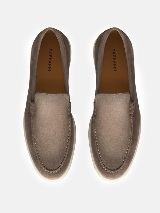 Magnanni Grey Suede Loafers