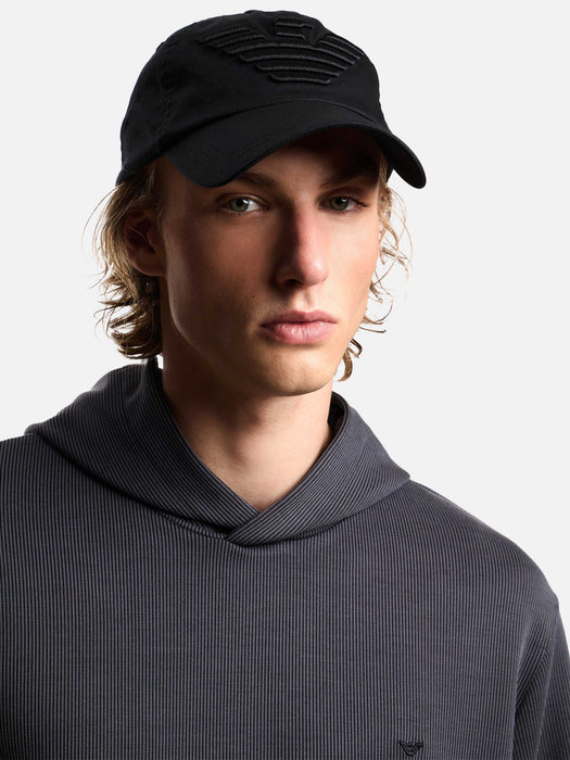Armani Outdoor cap in cotton with embroidered eagle Essential