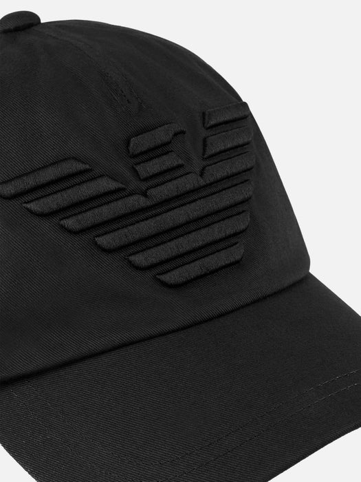 Armani Outdoor cap in cotton with embroidered eagle Essential