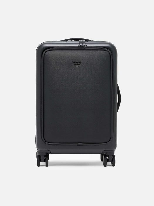Armani ABS carry-on case with Saffiano detail and eagle plate