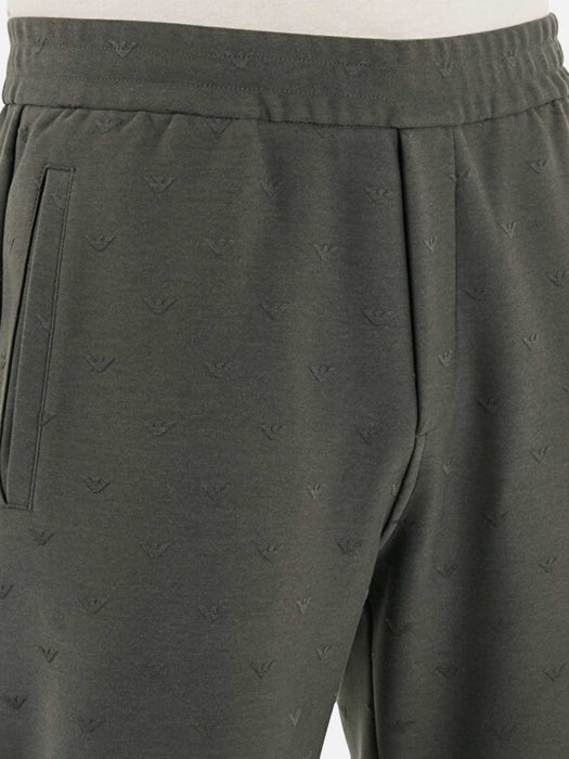 Armani Double Jersey trouser with all over eagle jacquard