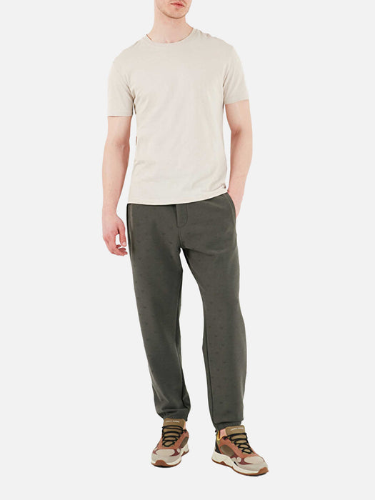 Armani Double Jersey trouser with all over eagle jacquard