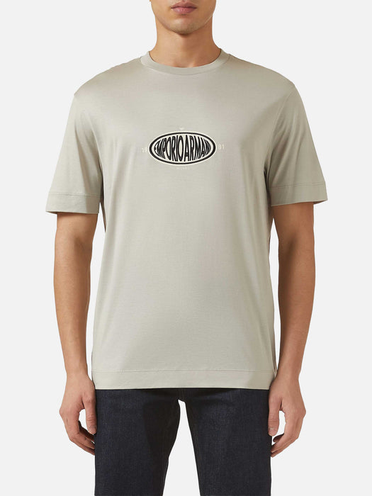 Armani Logo patch t-shirt in Cotton & Lyocell