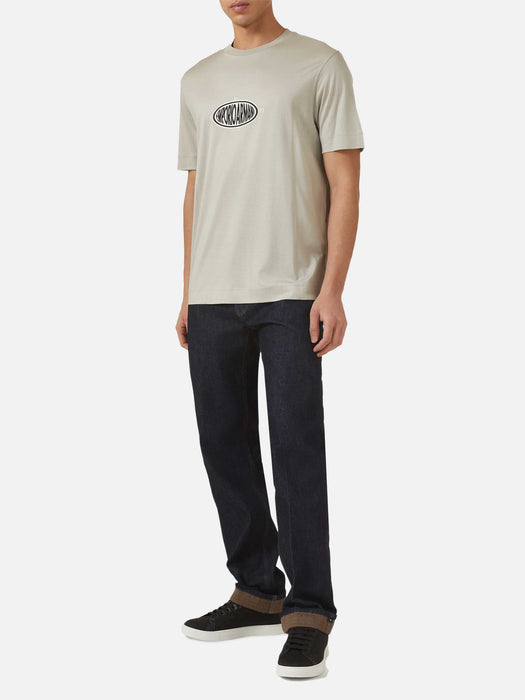 Armani Logo patch t-shirt in Cotton & Lyocell