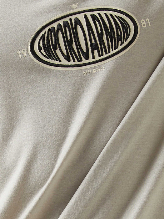 Armani Logo patch t-shirt in Cotton & Lyocell