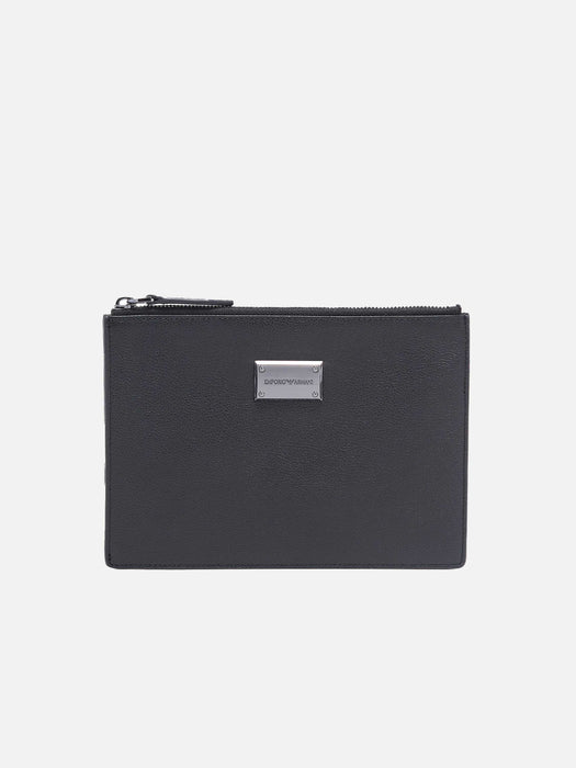 Armani Tumbled-leather pouch