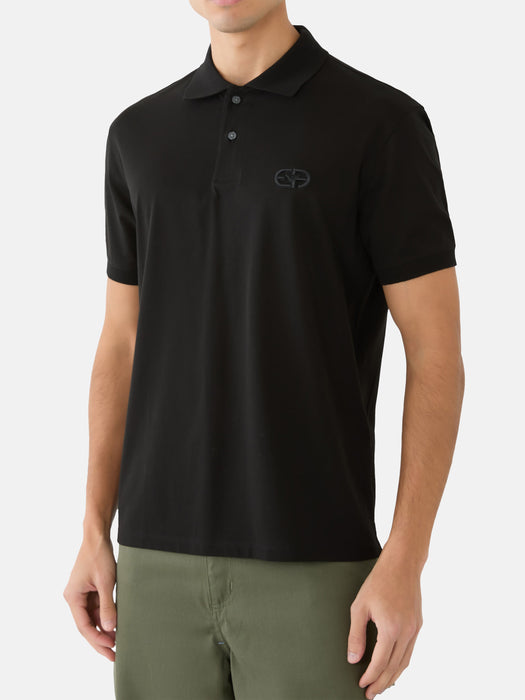 Armani Jersey polo shirt with embossed EA logo embroidery