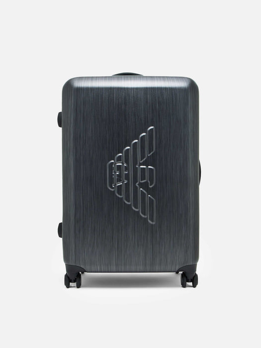 Armani ABS medium trolley suitcase with oversized, embossed eagle