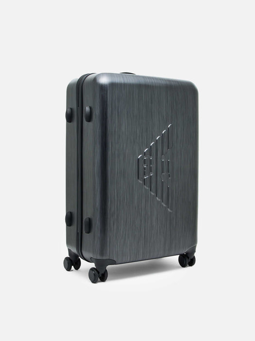 Armani ABS medium trolley suitcase with oversized, embossed eagle