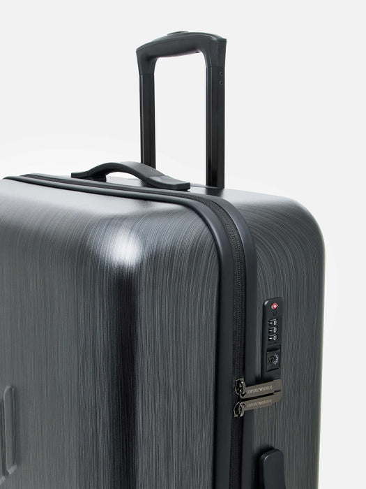 Armani ABS medium trolley suitcase with oversized, embossed eagle