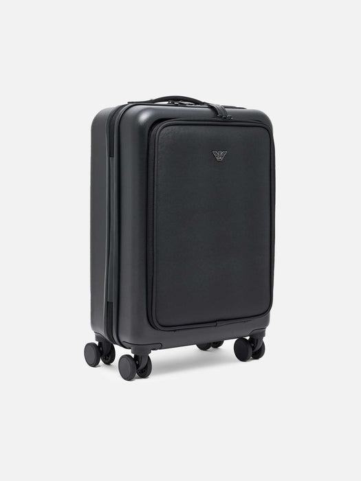Armani ABS carry-on case with Saffiano detail and eagle plate