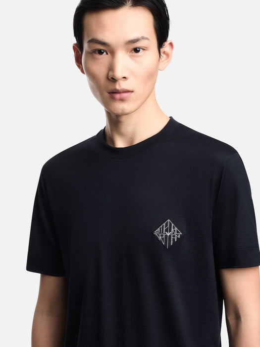 Armani Slim-fit Lyocell-blend jersey T-shirt with logo patch