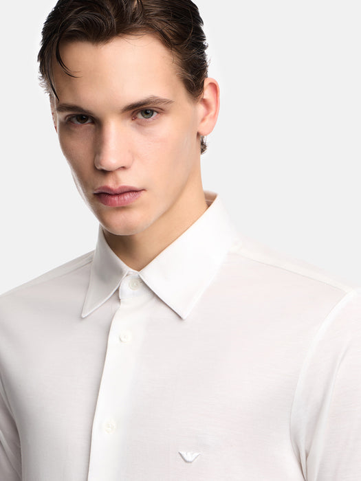 Armani Slim-fit shirt in a Lyocell-blend jersey