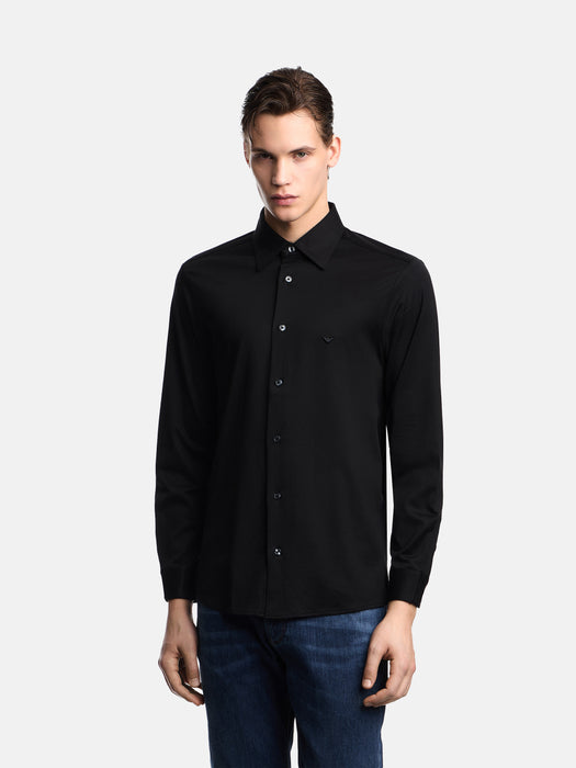 Armani Slim-fit shirt in a Lyocell-blend jersey