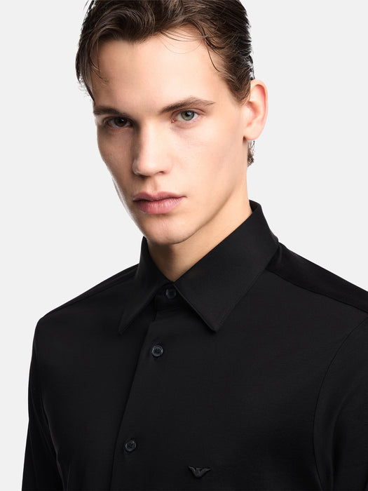 Armani Slim-fit shirt in a Lyocell-blend jersey