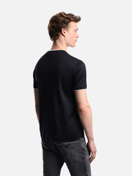 Armani Slim-fit T-shirt in a Lyocell-blend jersey, featuring a gradient eagle embroidery