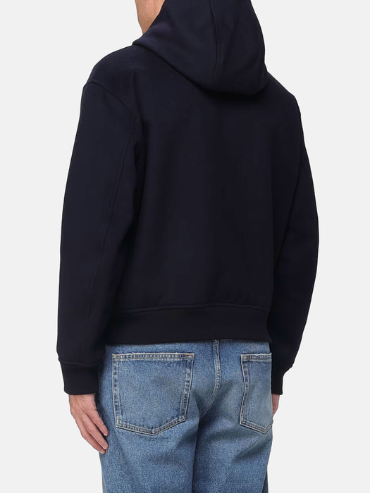 Armani Hooded blouson in virgin wool cloth