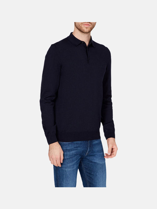 Boss Polo-collar sweater in Italian wool
