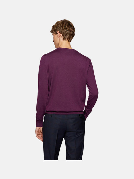 Boss Virgin-wool regular-fit sweater with logo embroidery
