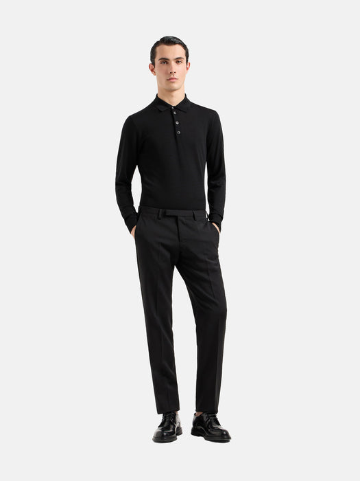Armani Virgin-wool jumper with polo-shirt collar