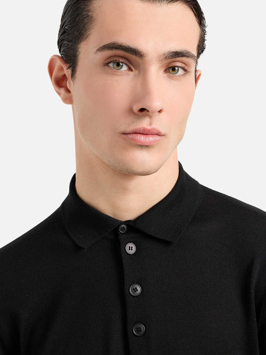 Armani Virgin-wool jumper with polo-shirt collar