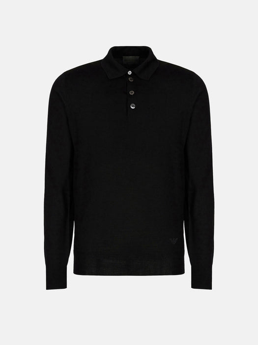 Armani Virgin-wool jumper with polo-shirt collar