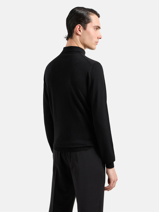 Armani Virgin-wool jumper with polo-shirt collar