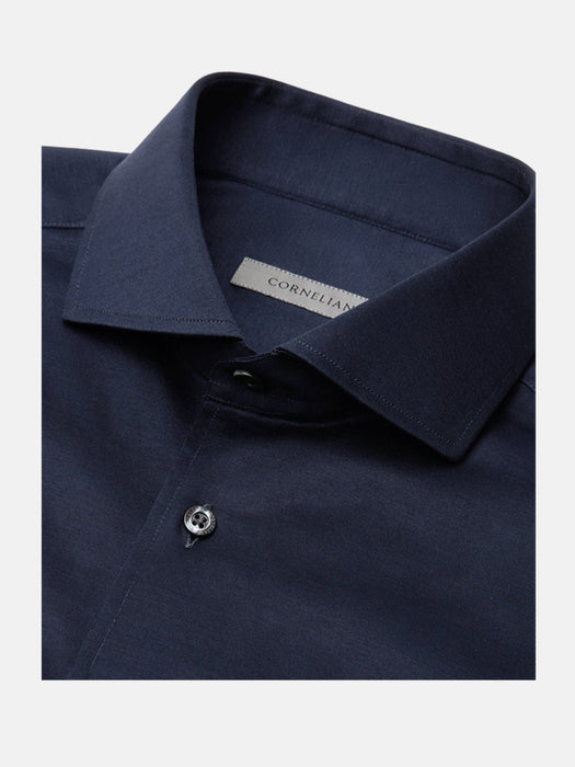 Corneliani Navy Jersey Cotton Shirt