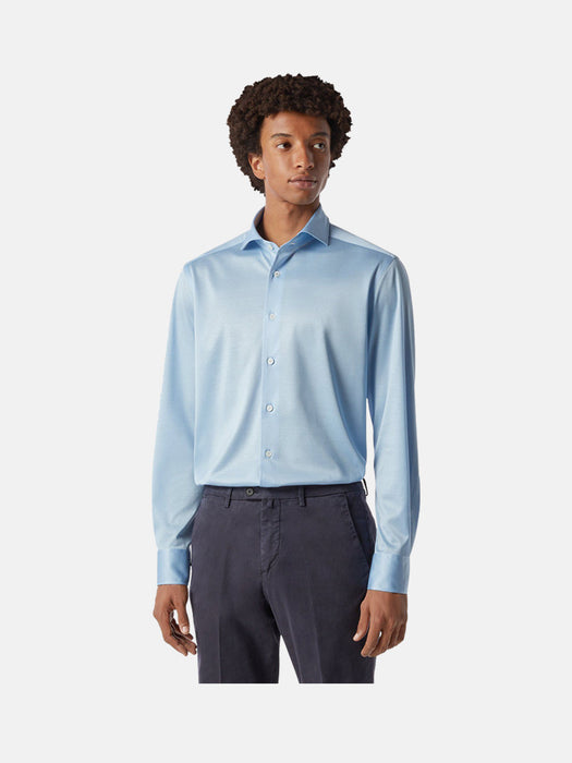 Corneliani Light Blue Jersey Cotton Shirt
