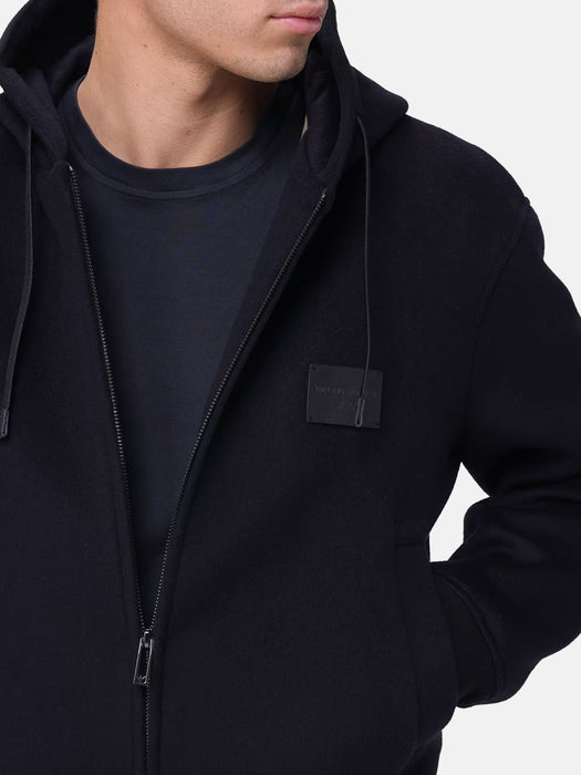 Armani Hooded blouson in virgin wool cloth