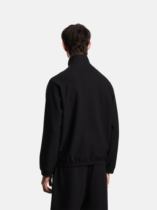 Armani ASV full-zip sweatshirt in Lyocell-blend jacquard jersey