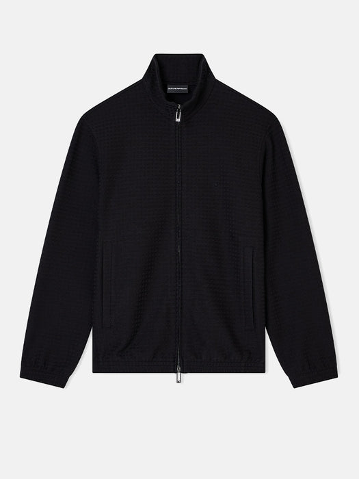 Armani ASV full-zip sweatshirt in Lyocell-blend jacquard jersey