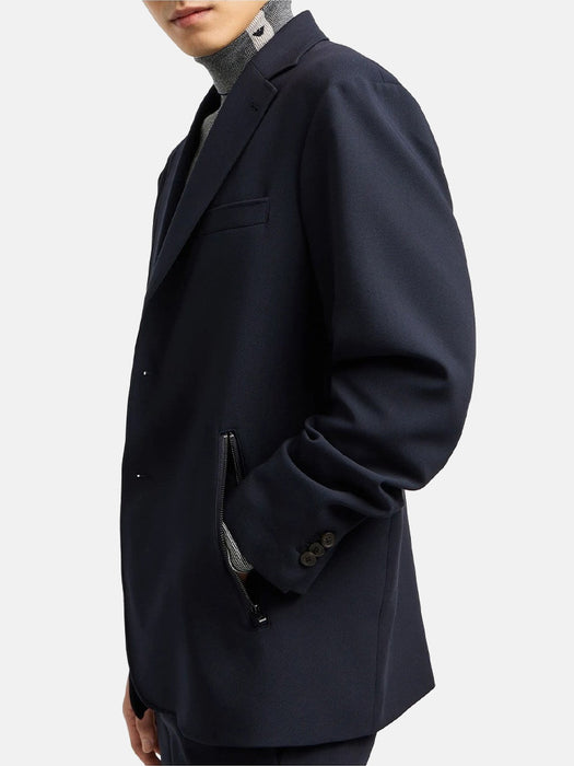 Armani Viscose Blend Twill Single Breasted Jacket