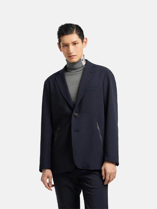 Armani Viscose Blend Twill Single Breasted Jacket