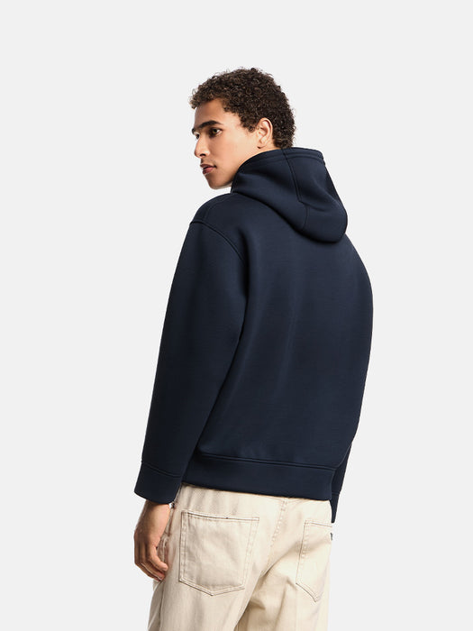 Armani Double-jersey hooded sweatshirt with oversized eagle embroidery