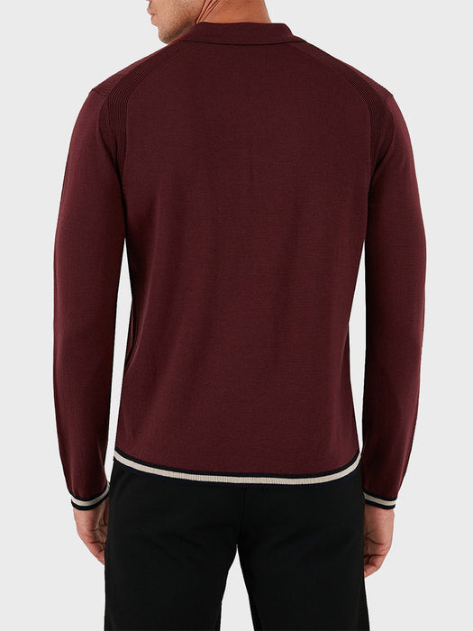 Armani Polo-shirt collar jumper in pure virgin wool