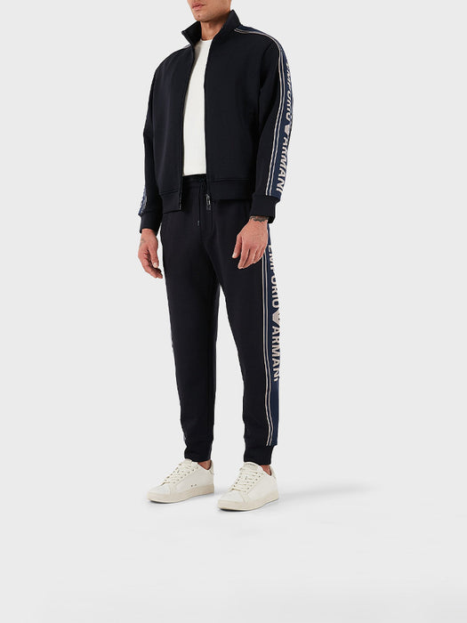 Armani ASV double-jersey joggers with logo stripes