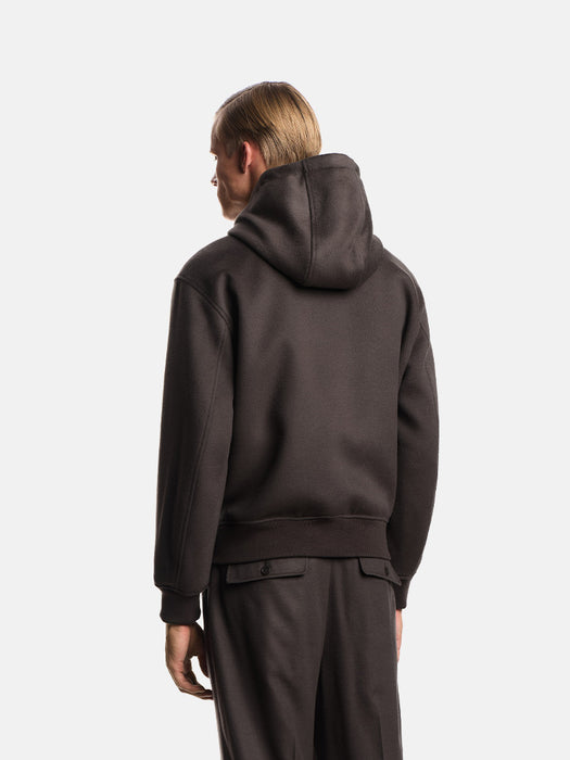 Armani Hooded blouson in virgin wool cloth
