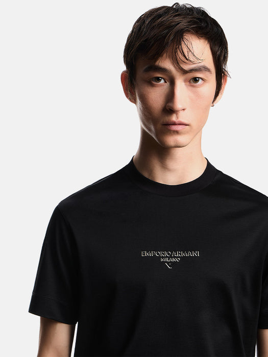 Armani Lyocell blend jersey T-shirt with 3D-effect logo