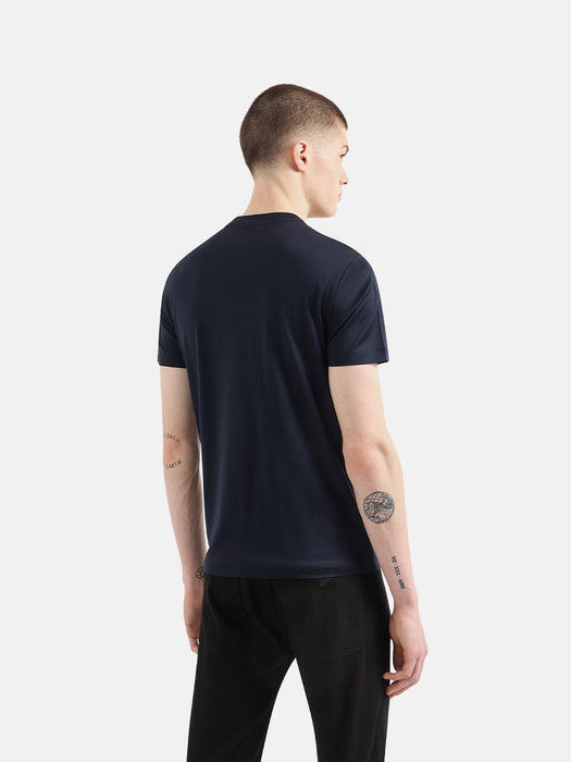 Armani ASV Lyocell blend jersey T-shirt with micro logo lettering