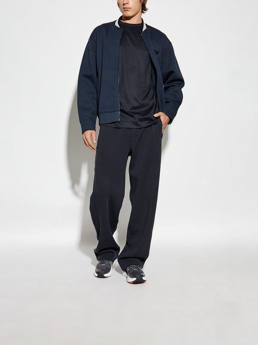 Armani Double-jersey zip-up sweatshirt with bomber jacket collar and eagle patch