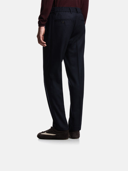Armani Stretch-twill virgin-wool trousers with ribbing
